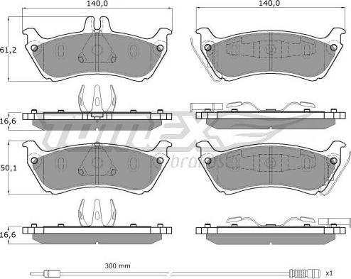 TOMEX brakes TX 12-85 - Bremžu uzliku kompl., Disku bremzes autodraugiem.lv