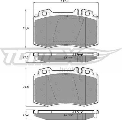 TOMEX brakes TX 12-81 - Bremžu uzliku kompl., Disku bremzes autodraugiem.lv