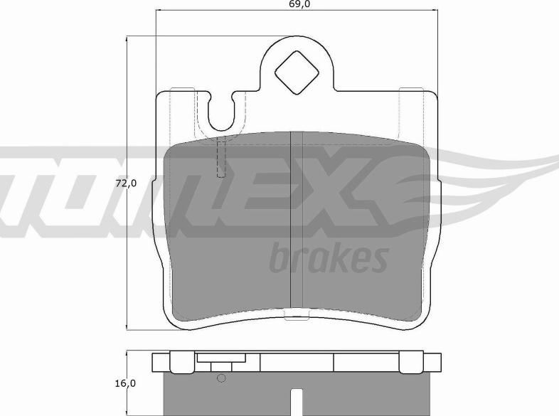 TOMEX brakes TX 12-87 - Bremžu uzliku kompl., Disku bremzes autodraugiem.lv