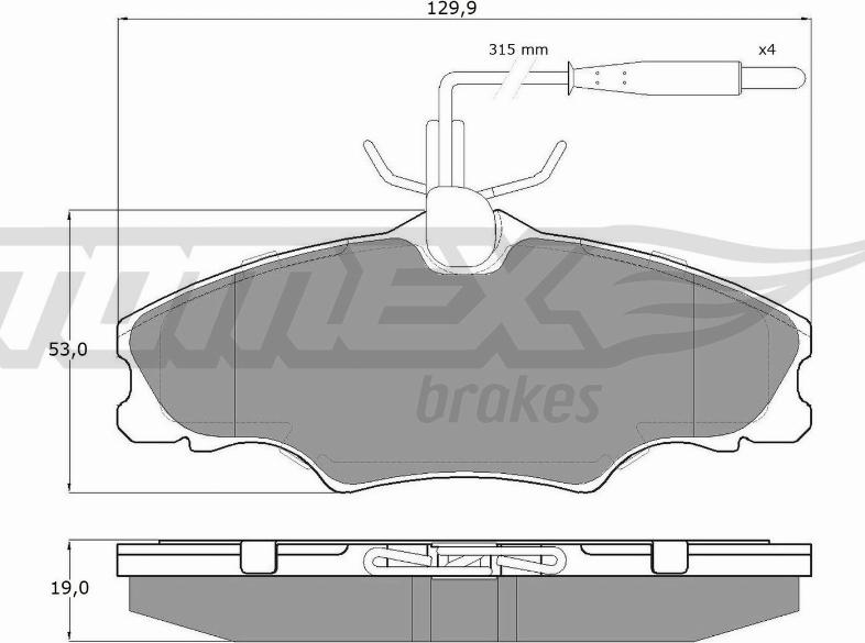 TOMEX brakes TX 12-31 - Bremžu uzliku kompl., Disku bremzes autodraugiem.lv