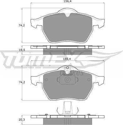 TOMEX brakes TX 12-25 - Bremžu uzliku kompl., Disku bremzes autodraugiem.lv