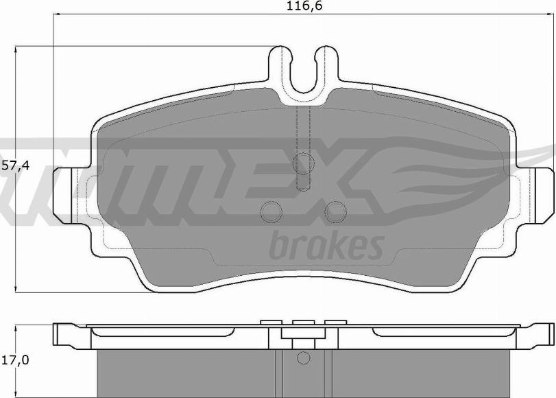 TOMEX brakes TX 12-75 - Bremžu uzliku kompl., Disku bremzes autodraugiem.lv