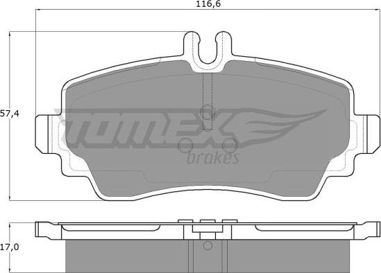 TOMEX brakes TX 12-75 - Bremžu uzliku kompl., Disku bremzes autodraugiem.lv