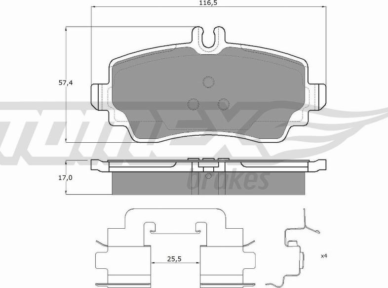 TOMEX brakes TX 12-76 - Bremžu uzliku kompl., Disku bremzes autodraugiem.lv