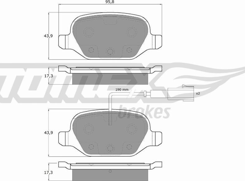 TOMEX brakes TX 12-703 - Bremžu uzliku kompl., Disku bremzes autodraugiem.lv