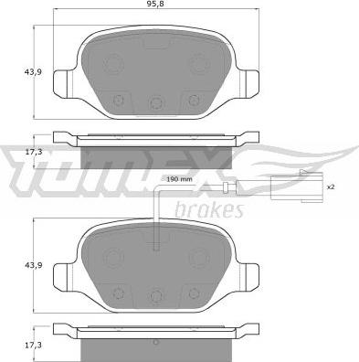 TOMEX brakes TX 12-703 - Bremžu uzliku kompl., Disku bremzes autodraugiem.lv