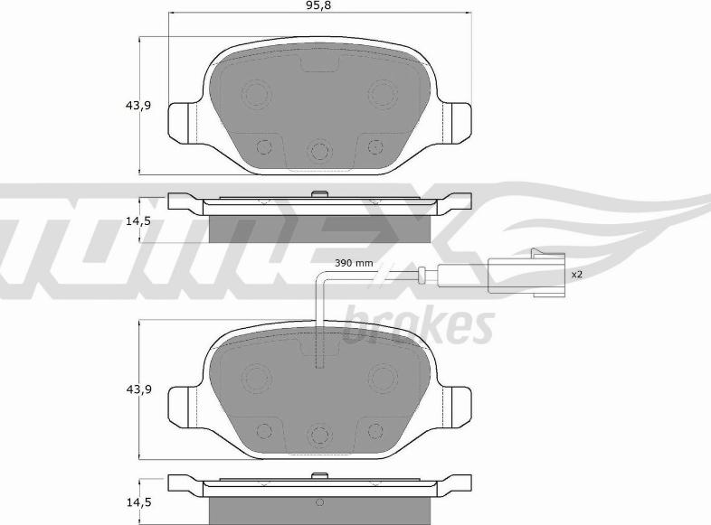 TOMEX brakes TX 12-702 - Bremžu uzliku kompl., Disku bremzes autodraugiem.lv