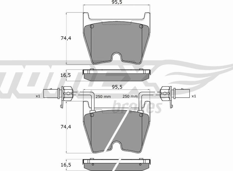 TOMEX brakes TX 17-99 - Bremžu uzliku kompl., Disku bremzes autodraugiem.lv