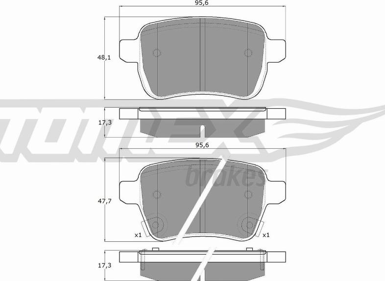 TOMEX brakes TX 17-94 - Bremžu uzliku kompl., Disku bremzes autodraugiem.lv