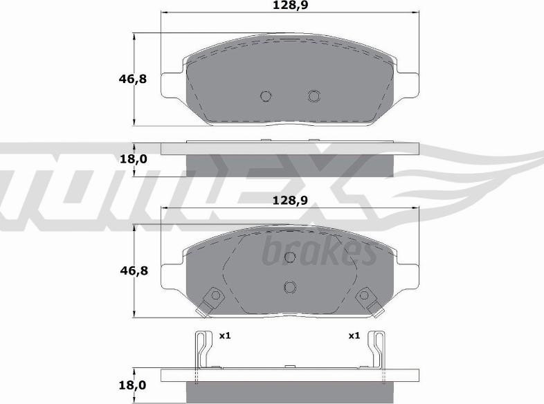 TOMEX brakes TX 17-90 - Bremžu uzliku kompl., Disku bremzes autodraugiem.lv