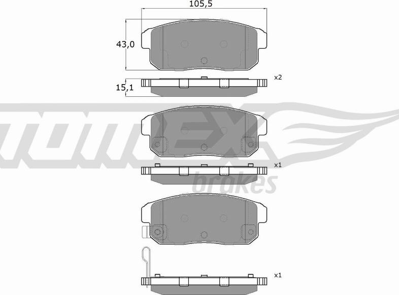 TOMEX brakes TX 17-97 - Bremžu uzliku kompl., Disku bremzes autodraugiem.lv