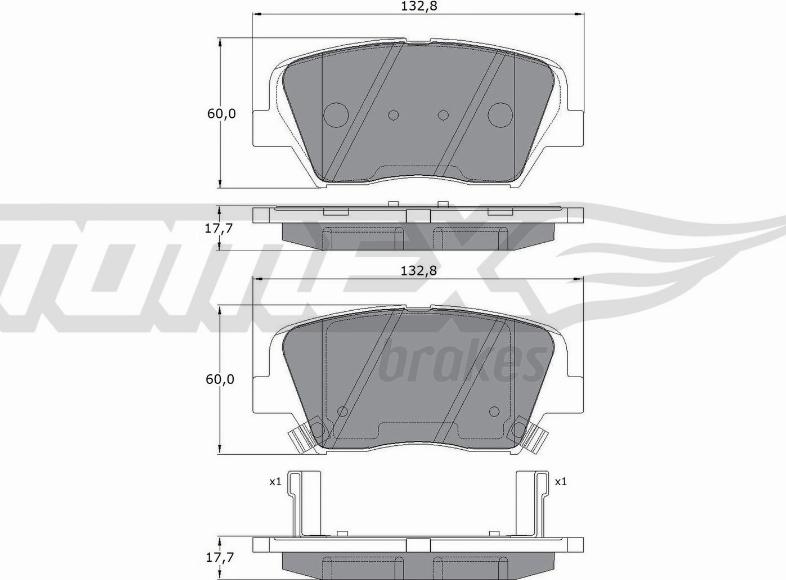 TOMEX brakes TX 17-46 - Bremžu uzliku kompl., Disku bremzes autodraugiem.lv