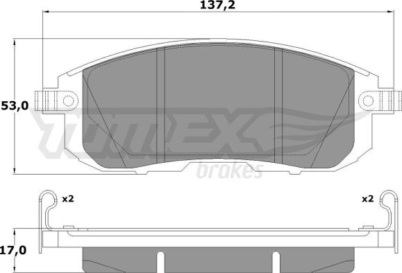 TOMEX brakes TX 17-56 - Bremžu uzliku kompl., Disku bremzes autodraugiem.lv