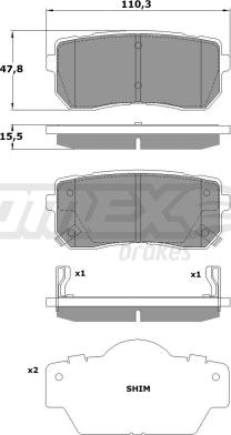 TOMEX brakes TX 17-50 - Bremžu uzliku kompl., Disku bremzes autodraugiem.lv