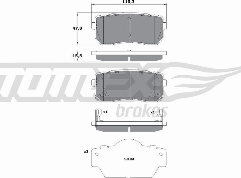 TOMEX brakes TX 17-50 - Bremžu uzliku kompl., Disku bremzes autodraugiem.lv