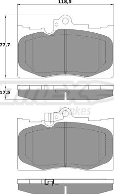 TOMEX brakes TX 17-60 - Bremžu uzliku kompl., Disku bremzes autodraugiem.lv