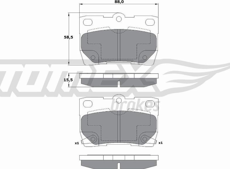 TOMEX brakes TX 17-61 - Bremžu uzliku kompl., Disku bremzes autodraugiem.lv