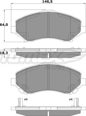 TOMEX brakes TX 17-67 - Bremžu uzliku kompl., Disku bremzes autodraugiem.lv