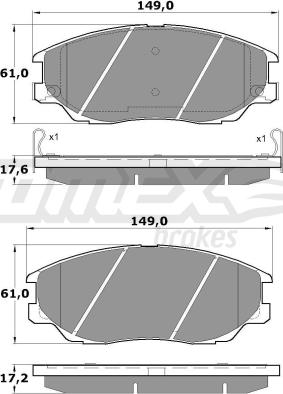 TOMEX brakes TX 17-09 - Bremžu uzliku kompl., Disku bremzes autodraugiem.lv