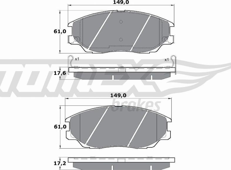 TOMEX brakes TX 17-09 - Bremžu uzliku kompl., Disku bremzes autodraugiem.lv