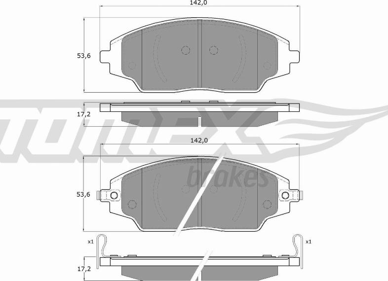 TOMEX brakes TX 17-00 - Bremžu uzliku kompl., Disku bremzes autodraugiem.lv