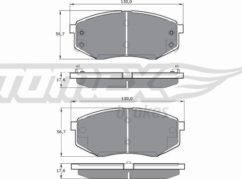 TOMEX brakes TX 17-08 - Bremžu uzliku kompl., Disku bremzes autodraugiem.lv