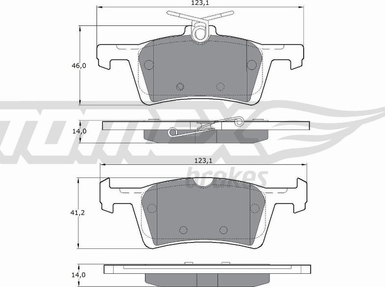 TOMEX brakes TX 17-021 - Bremžu uzliku kompl., Disku bremzes autodraugiem.lv