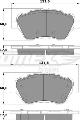 TOMEX brakes TX 17-16 - Bremžu uzliku kompl., Disku bremzes autodraugiem.lv