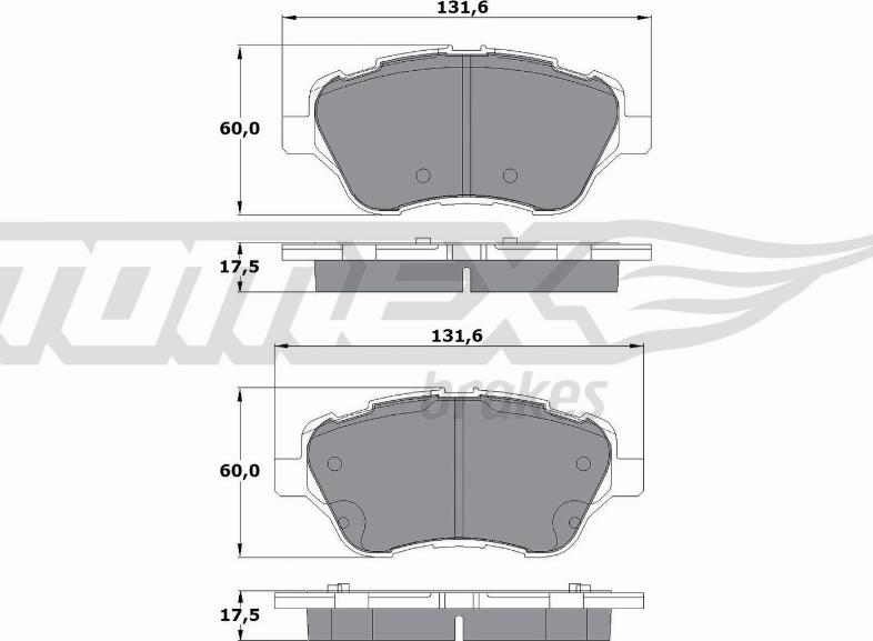 TOMEX brakes TX 17-16 - Bremžu uzliku kompl., Disku bremzes autodraugiem.lv