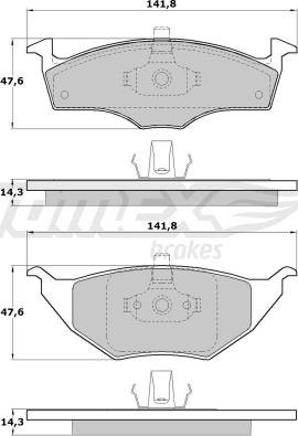 TOMEX brakes TX 17-10 - Bremžu uzliku kompl., Disku bremzes autodraugiem.lv