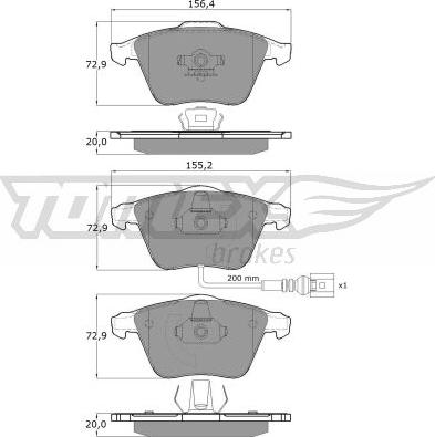 TOMEX brakes TX 17-11 - Bremžu uzliku kompl., Disku bremzes autodraugiem.lv