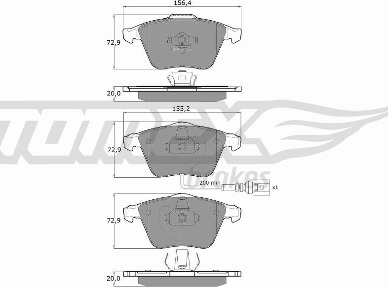 TOMEX brakes TX 17-11 - Bremžu uzliku kompl., Disku bremzes autodraugiem.lv