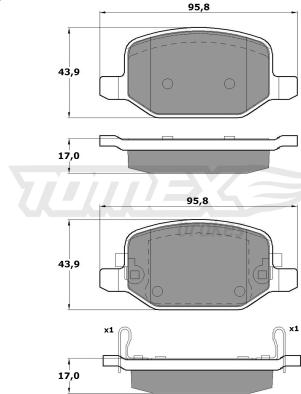 TOMEX brakes TX 17-18 - Bremžu uzliku kompl., Disku bremzes autodraugiem.lv