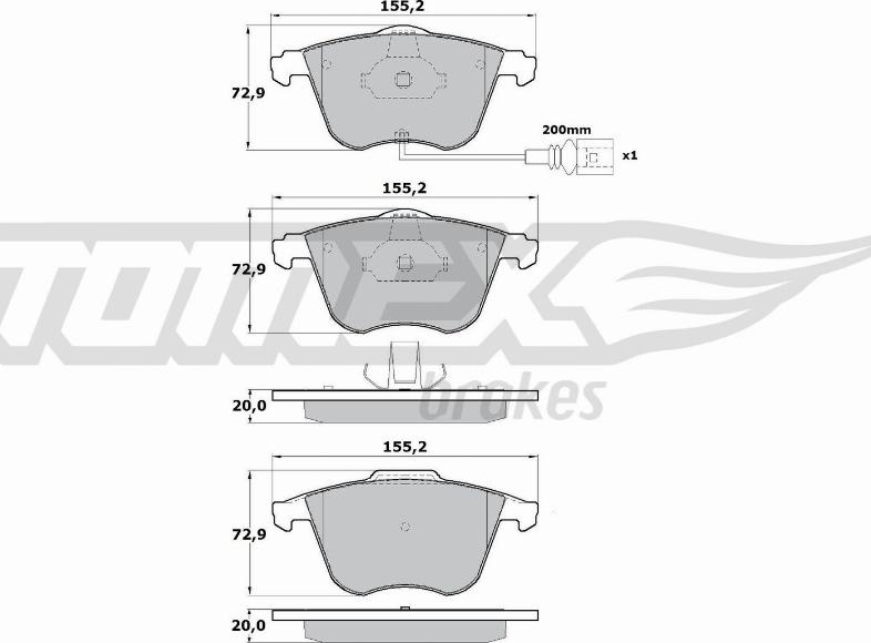 TOMEX brakes TX 17-12 - Bremžu uzliku kompl., Disku bremzes autodraugiem.lv