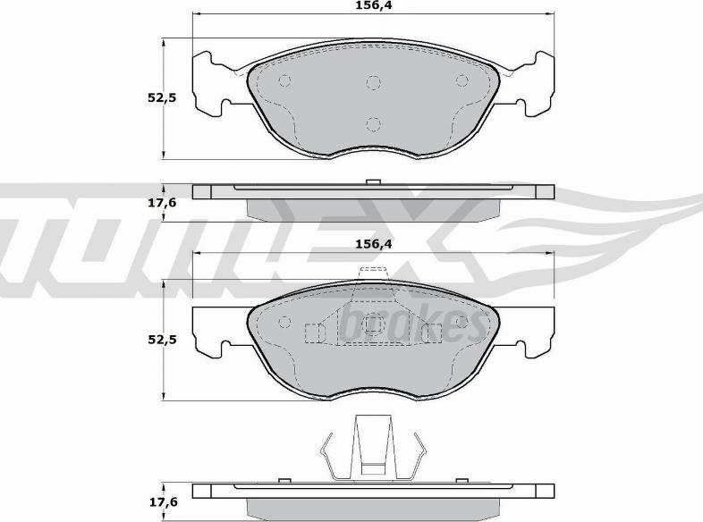 TOMEX brakes TX 17-17 - Bremžu uzliku kompl., Disku bremzes autodraugiem.lv