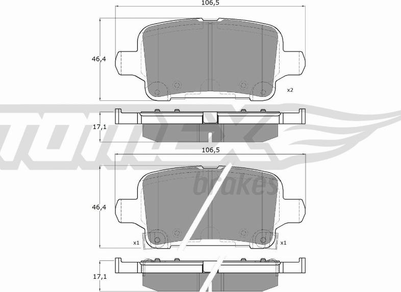 TOMEX brakes TX 17-88 - Bremžu uzliku kompl., Disku bremzes autodraugiem.lv