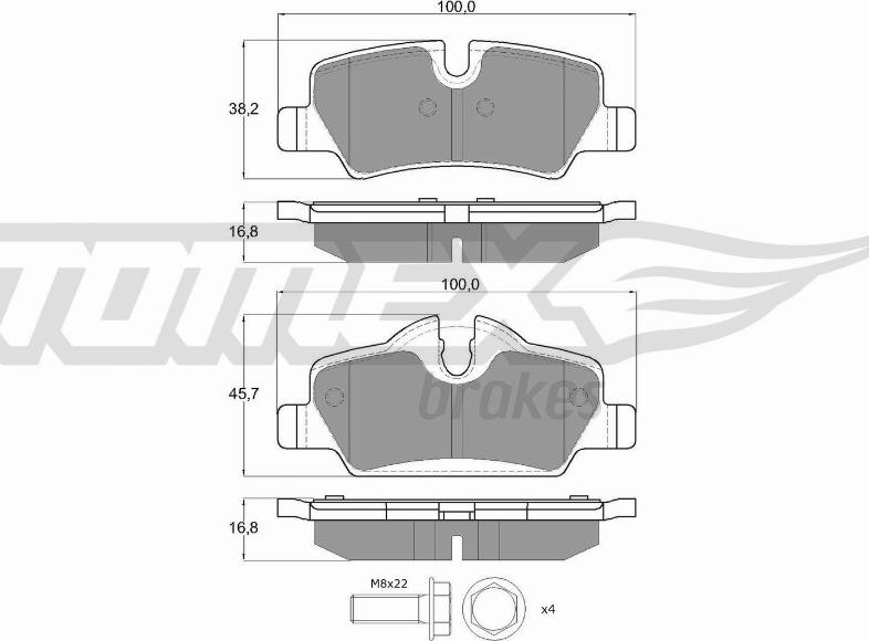 TOMEX brakes TX 17-83 - Bremžu uzliku kompl., Disku bremzes autodraugiem.lv