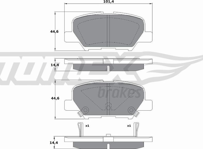 TOMEX brakes TX 17-30 - Bremžu uzliku kompl., Disku bremzes autodraugiem.lv