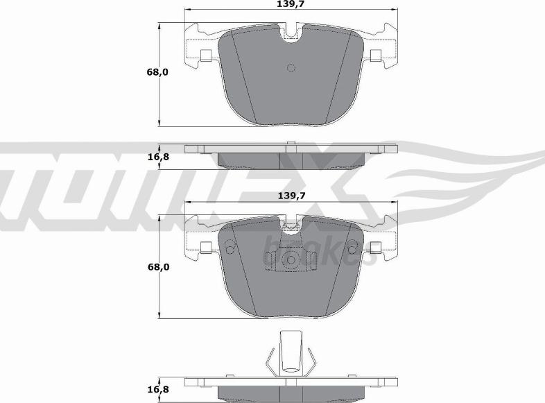 TOMEX brakes TX 17-38 - Bremžu uzliku kompl., Disku bremzes autodraugiem.lv