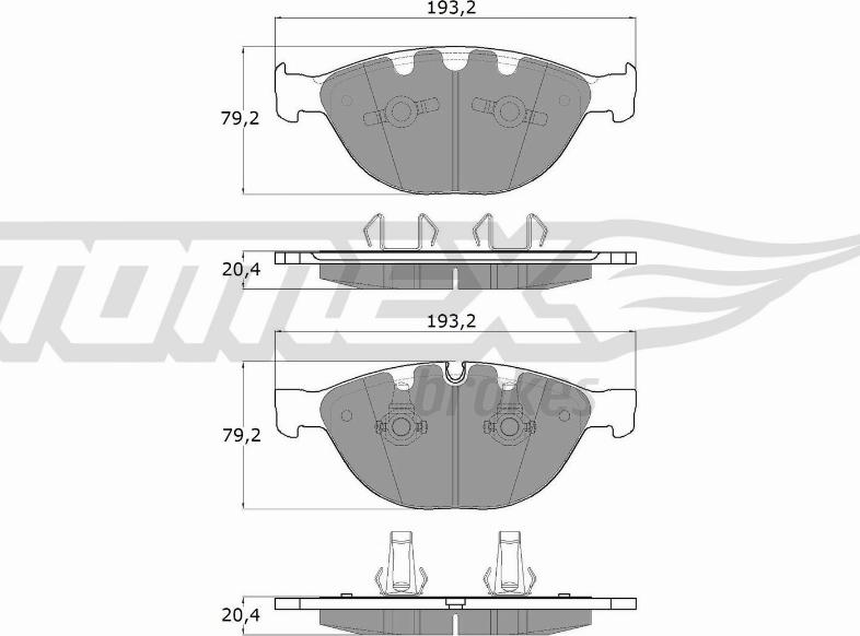 TOMEX brakes TX 17-37 - Bremžu uzliku kompl., Disku bremzes autodraugiem.lv