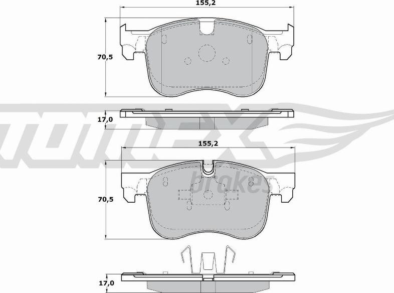 TOMEX brakes TX 17-29 - Bremžu uzliku kompl., Disku bremzes autodraugiem.lv