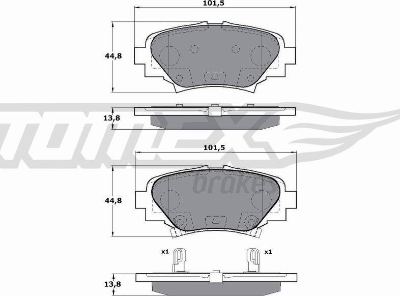 TOMEX brakes TX 17-24 - Bremžu uzliku kompl., Disku bremzes autodraugiem.lv