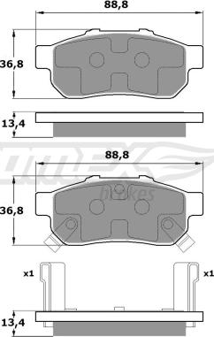 TOMEX brakes TX 17-22 - Bremžu uzliku kompl., Disku bremzes autodraugiem.lv