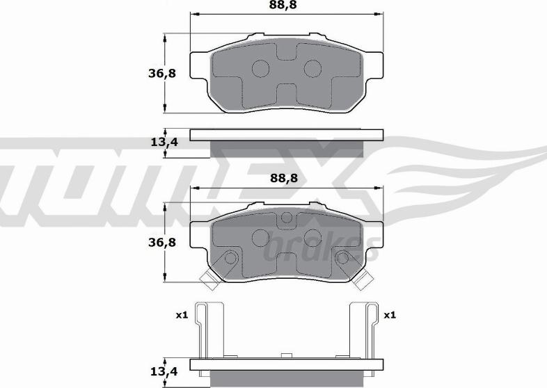 TOMEX brakes TX 17-22 - Bremžu uzliku kompl., Disku bremzes autodraugiem.lv