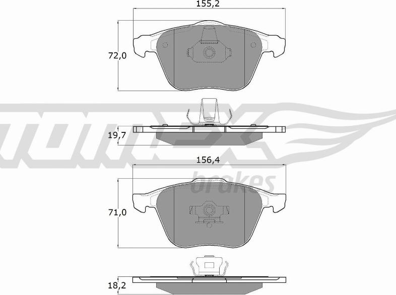 TOMEX brakes TX 17-74 - Bremžu uzliku kompl., Disku bremzes autodraugiem.lv