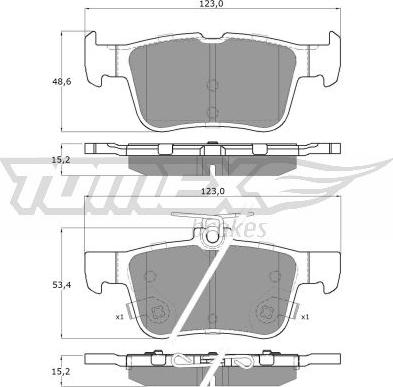 TOMEX brakes TX 17-76 - Bremžu uzliku kompl., Disku bremzes autodraugiem.lv