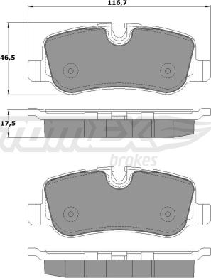 TOMEX brakes TX 17-72 - Bremžu uzliku kompl., Disku bremzes autodraugiem.lv