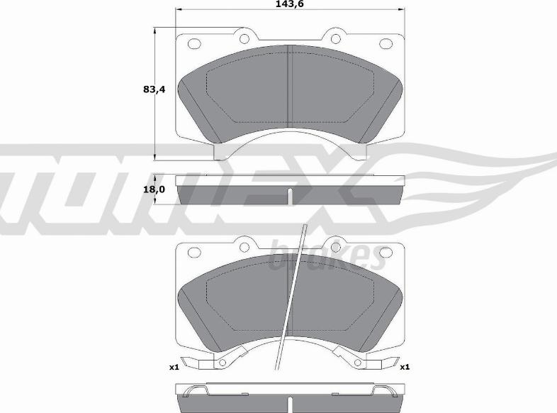 TOMEX brakes TX 17-77 - Bremžu uzliku kompl., Disku bremzes autodraugiem.lv