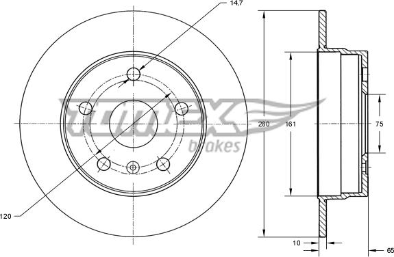 TOMEX brakes TX 74-00 - Bremžu diski autodraugiem.lv