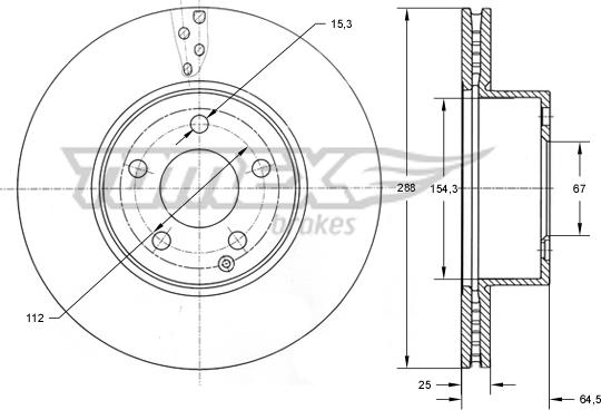 TOMEX brakes TX 74-03 - Bremžu diski autodraugiem.lv